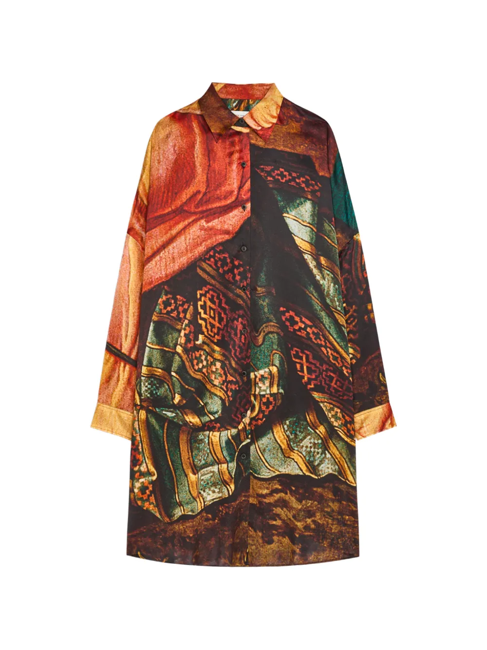 DRIES VAN NOTEN Chemisier in seta con cintura - Rosso