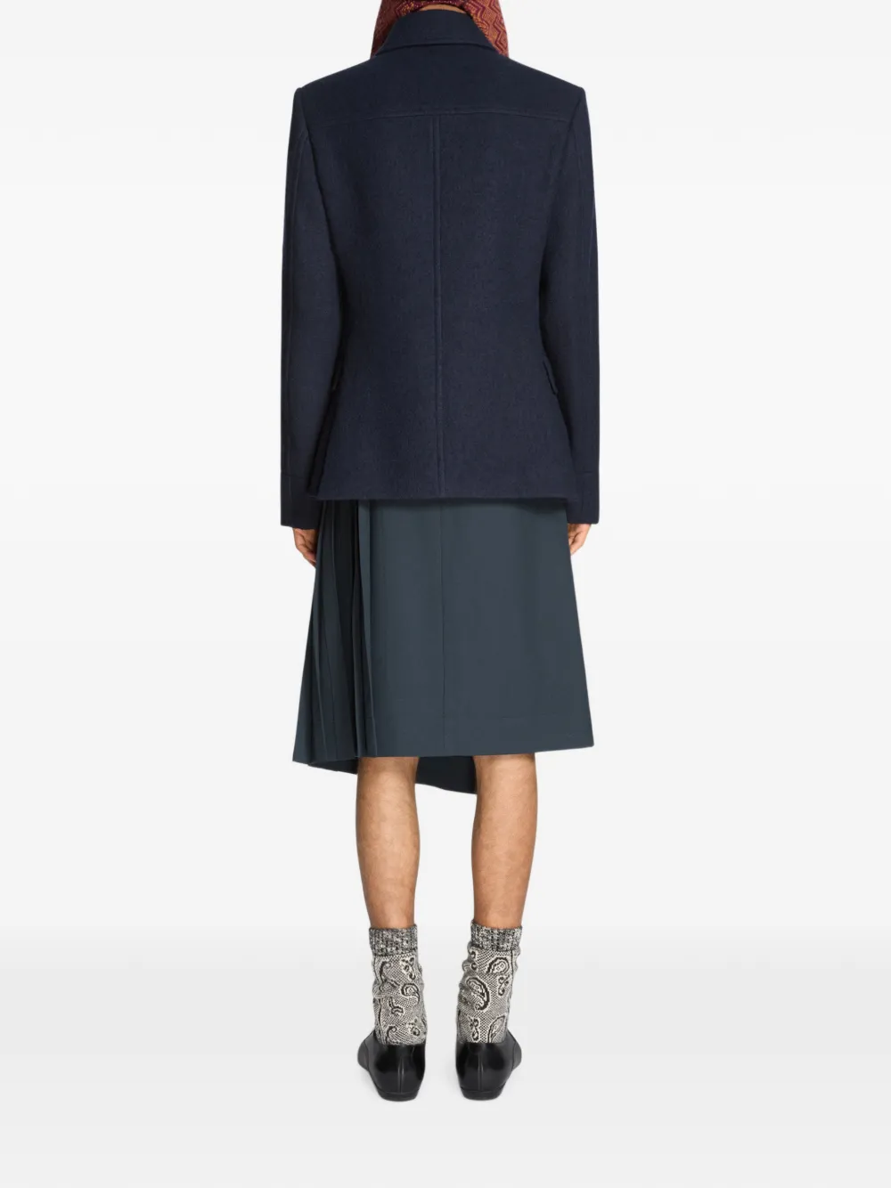 DRIES VAN NOTEN Wollen blazer met borduurwerk Blauw