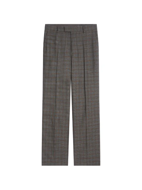 Dries Van Noten Long Straight-leg Wool Pants in Grey