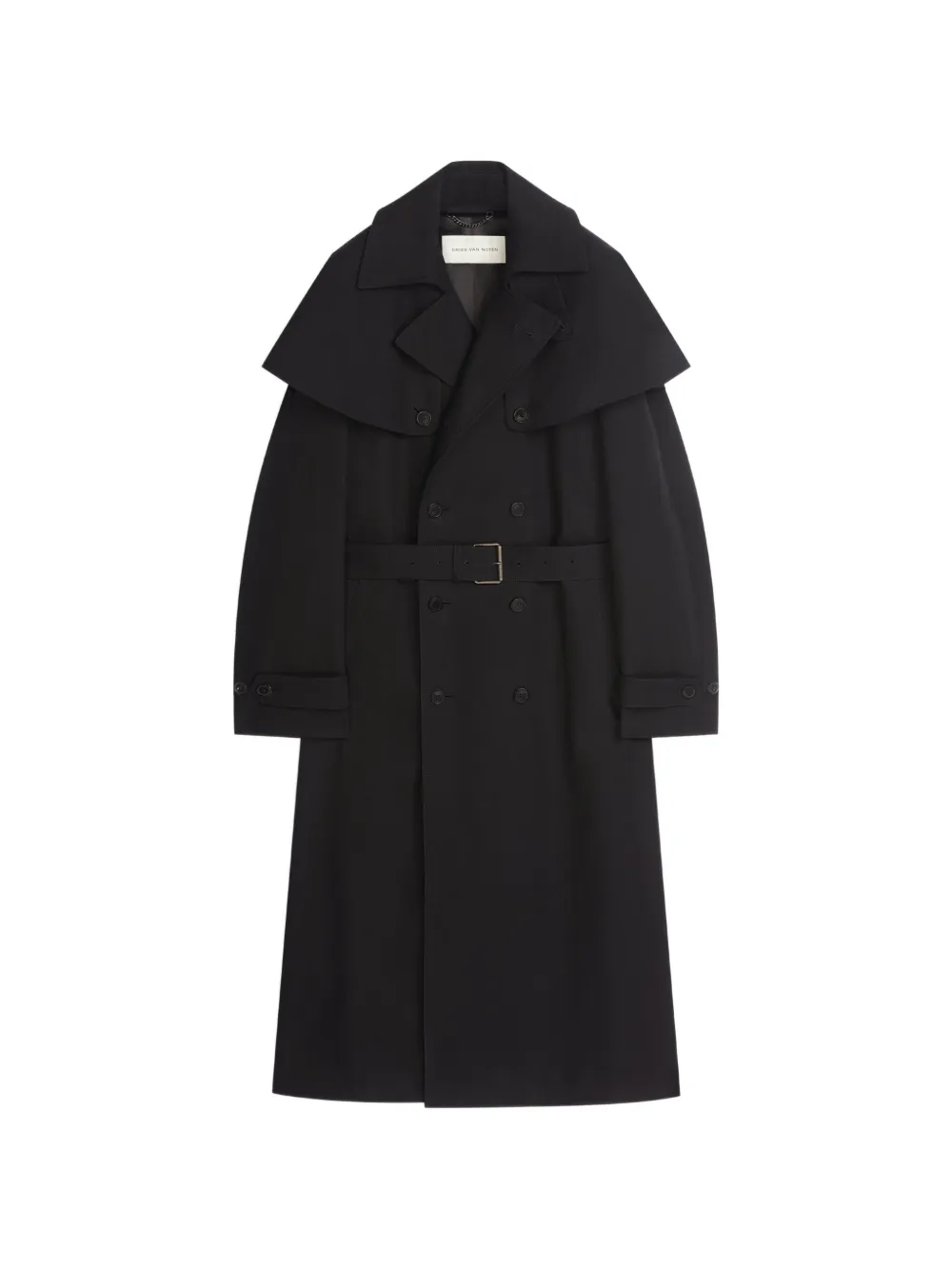 DRIES VAN NOTEN Waterafstotende trenchcoat Zwart