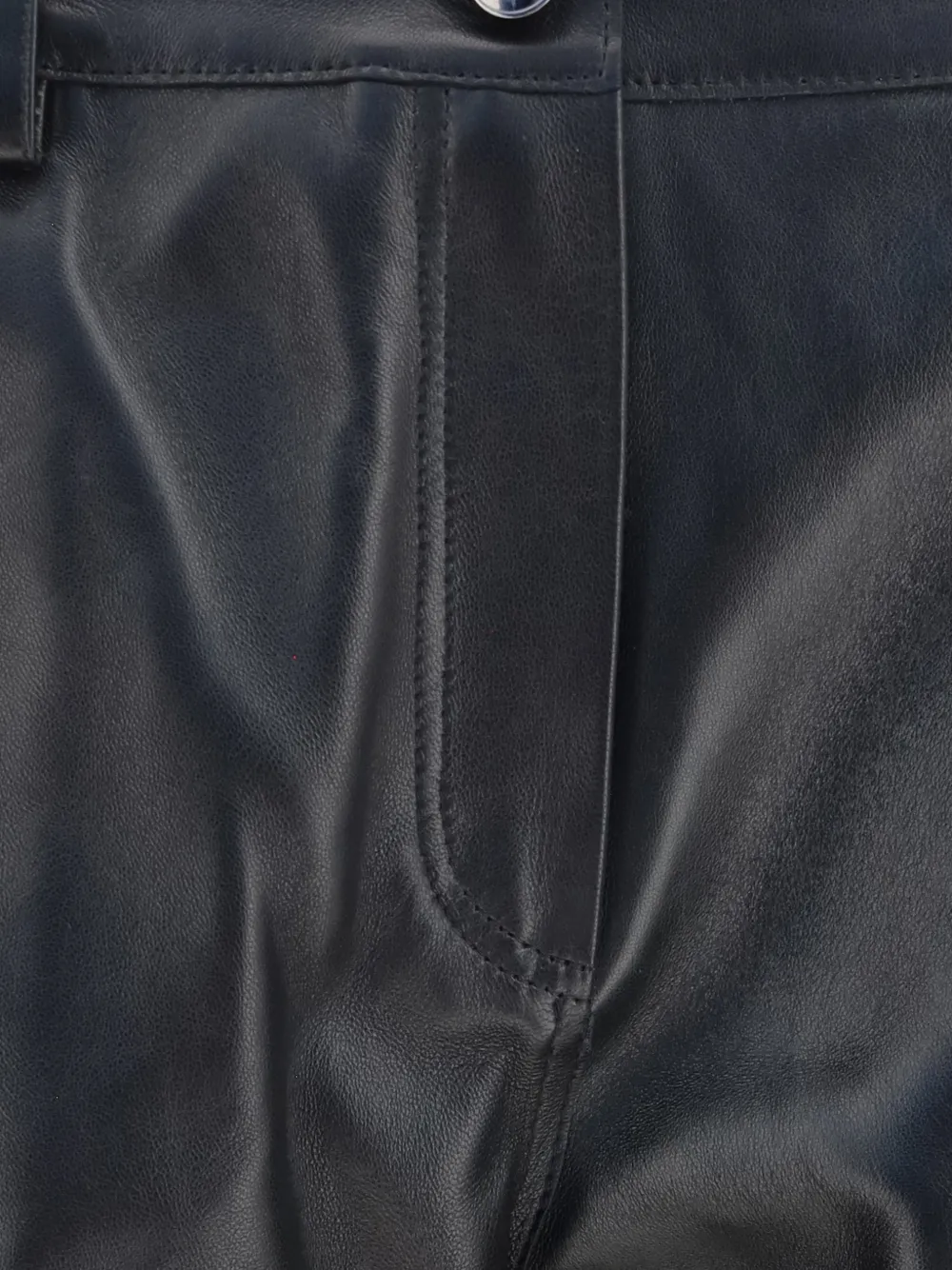 Magda Butrym Leren broek Zwart