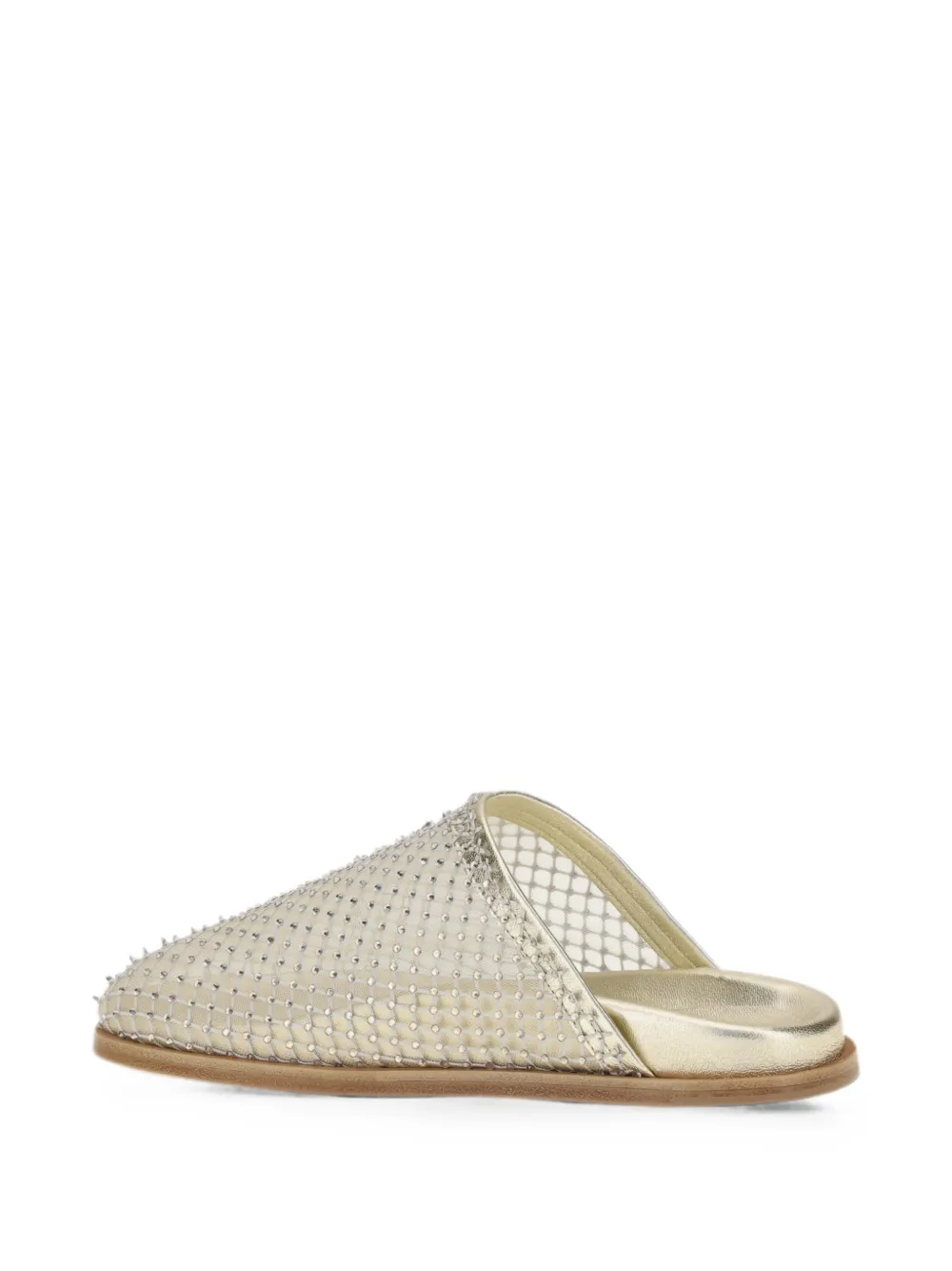 Forte rhinestone-embellished mesh mules Goud
