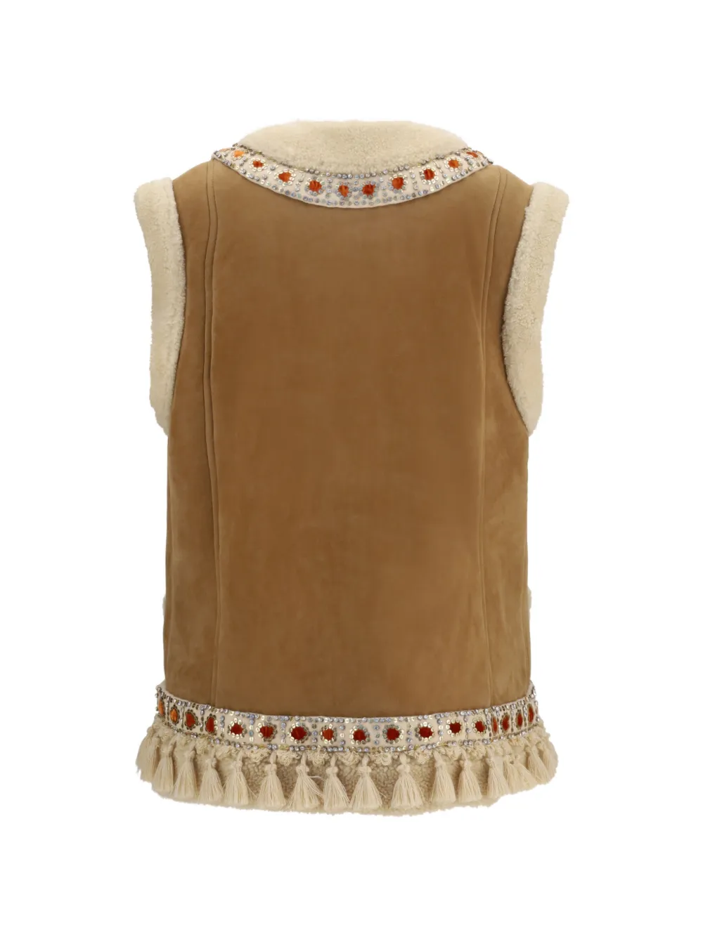 Valentino Garavani Verfraaide bodywarmer met kwastje afwerking Bruin