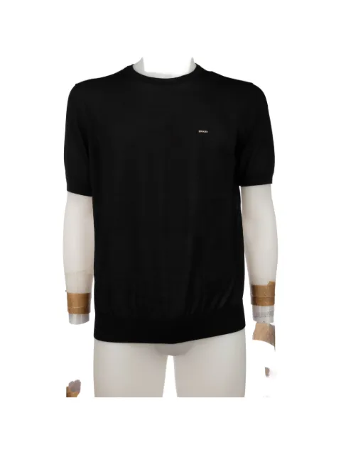 Prada T-Shirt mit Logo-Stickerei