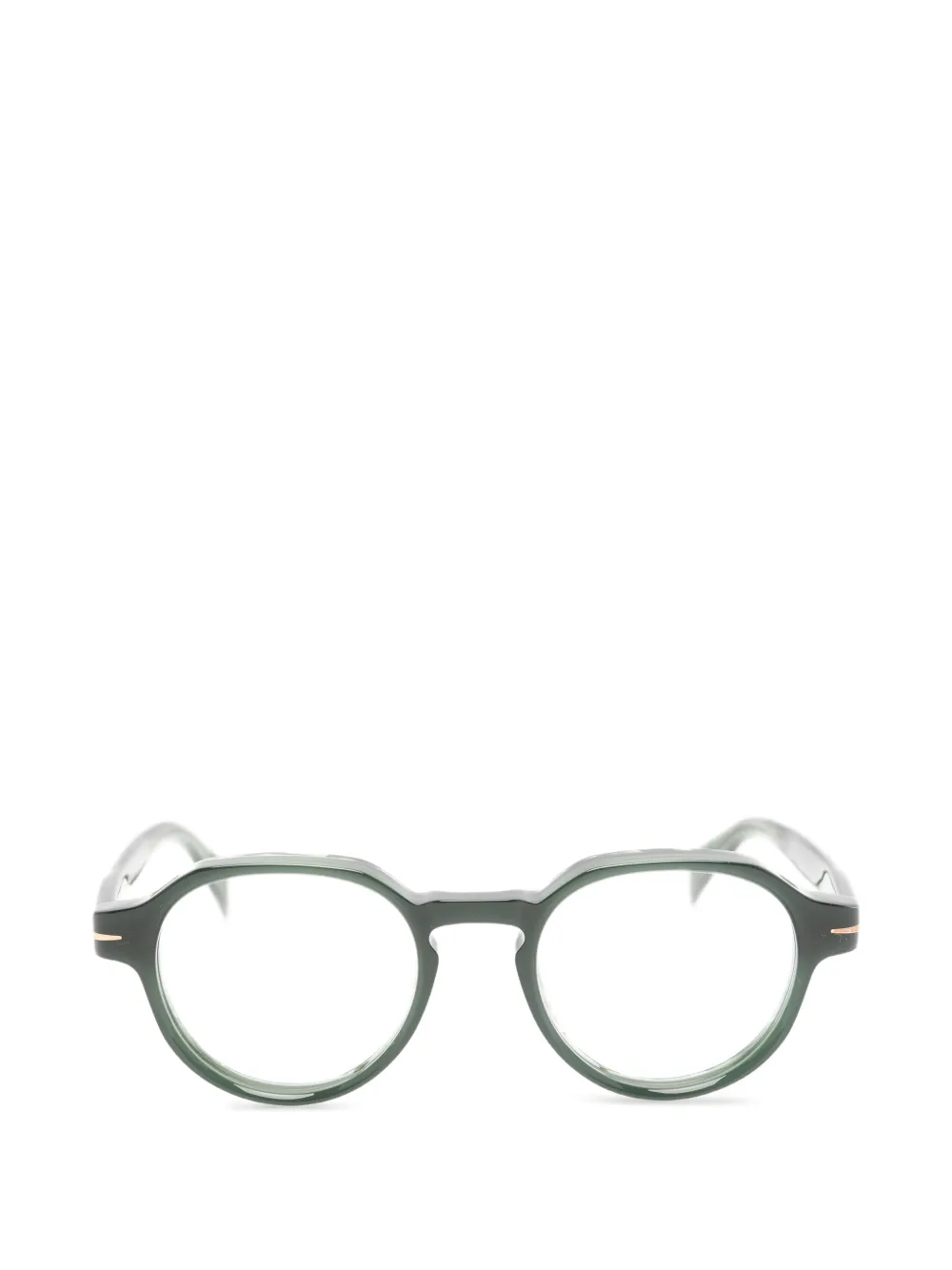 Eyewear by David Beckham Runde Brille in Schildpattoptik - Grün