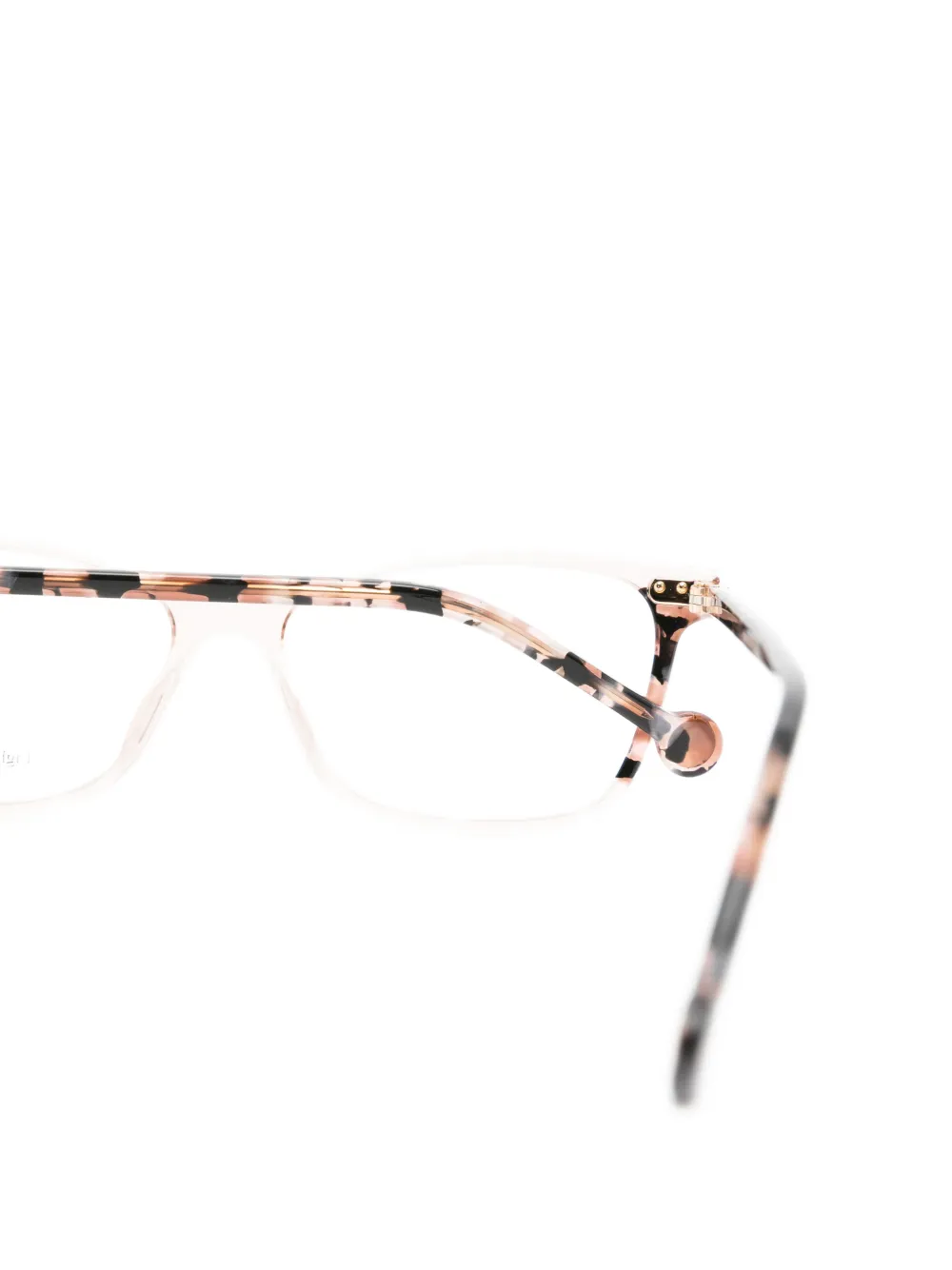 Carolina Herrera Bril met rechthoekig montuur en schildpadschild design Beige