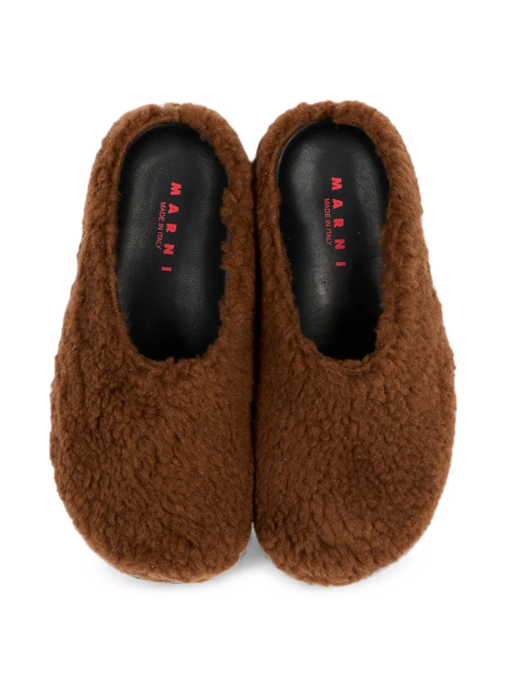 Marni Kids Sabot shearling-effect clogs Bruin