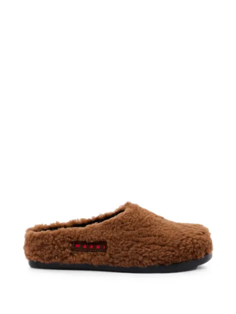 Marni Kids Sabot shearling-effect clogs