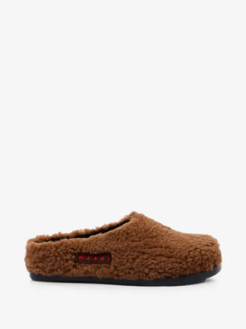 Marni Kids Sabot shearling-effect clogs