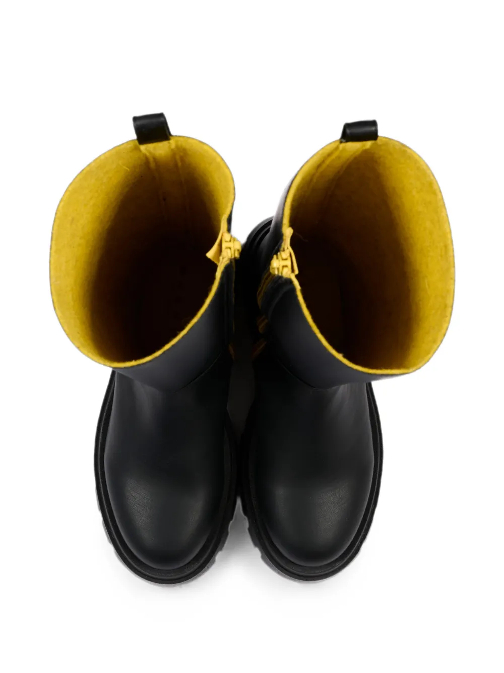 Marni Kids logo-print lug-sole boots Zwart