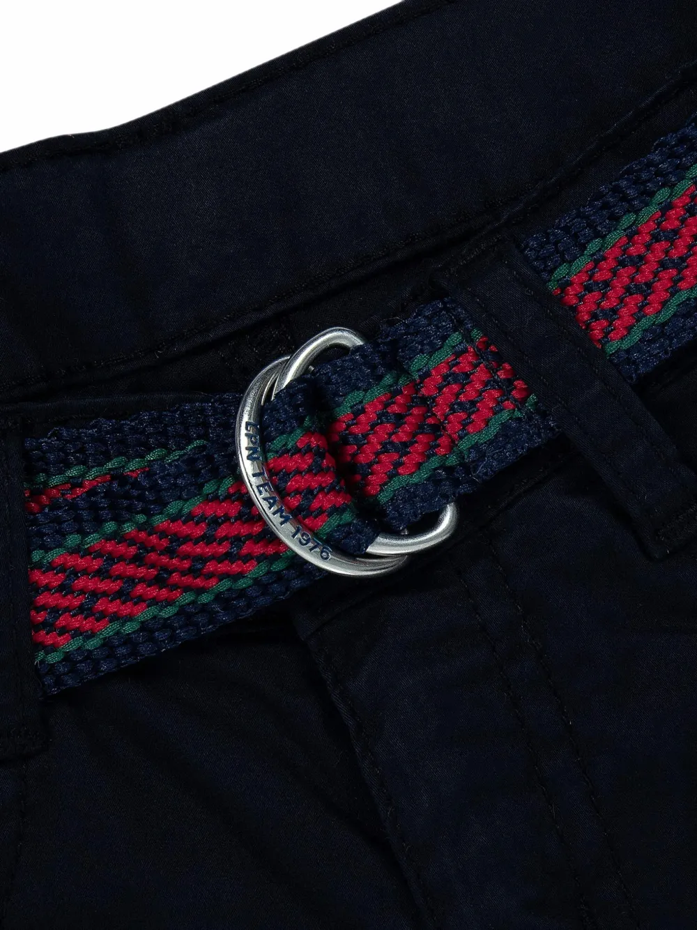 Lapin House Broek met logo-patch en ceintuur Blauw
