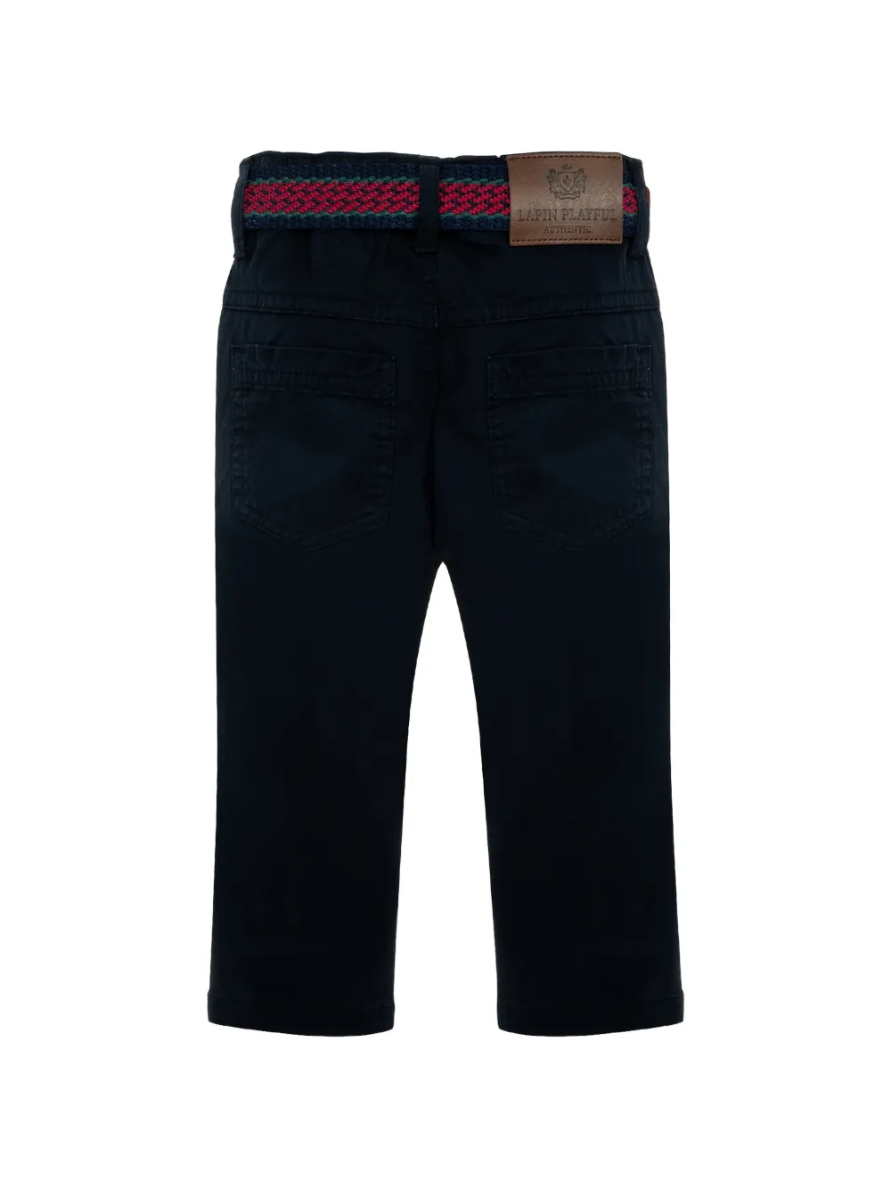 Lapin House Broek met logo-patch en ceintuur Blauw