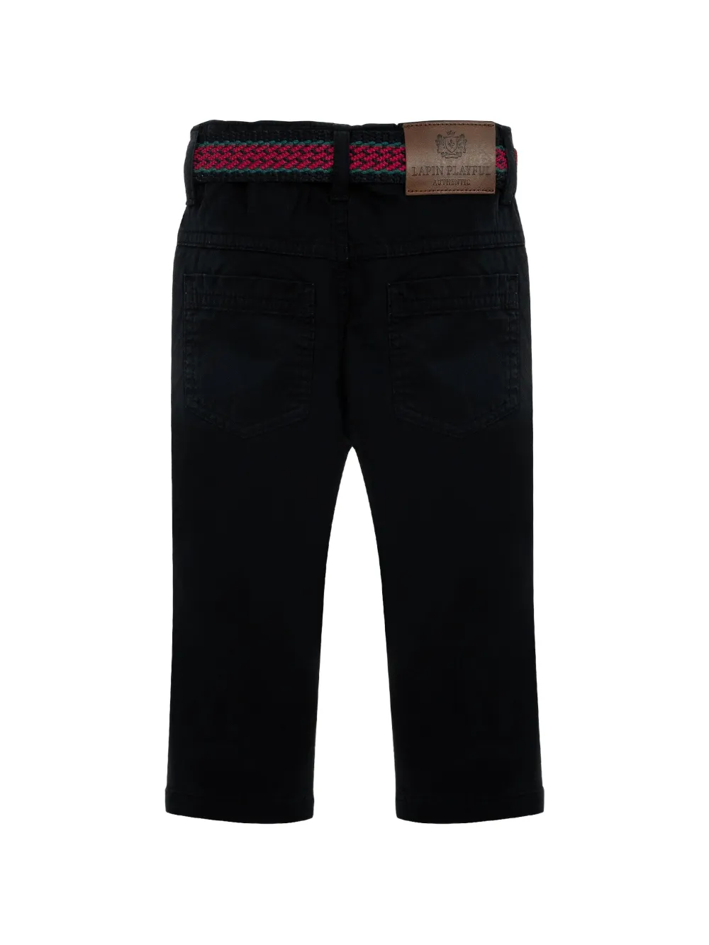 Lapin House Broek met logo-patch en ceintuur Zwart