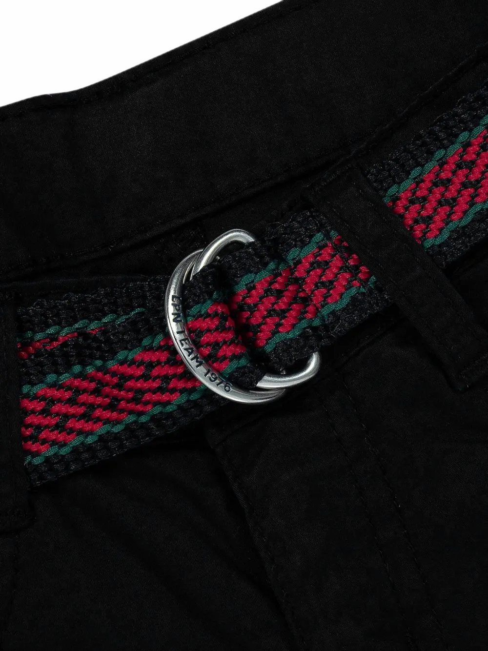 Lapin House Broek met logo-patch en ceintuur Zwart