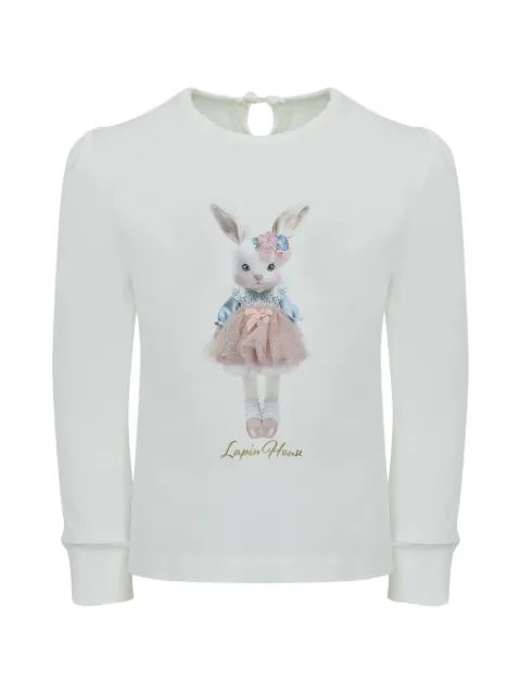 Lapin House rabbit-print long-sleeve T-shirt