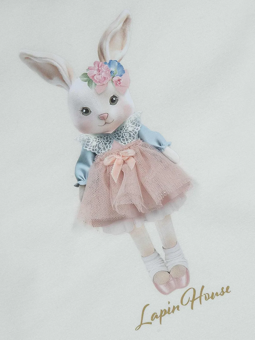 Lapin House T-shirt met print Wit