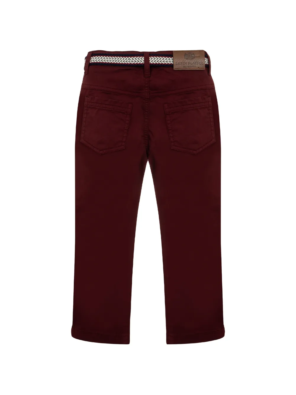 Lapin House Broek met logo-patch en ceintuur Rood