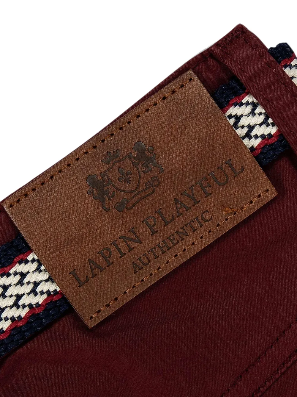 Lapin House Broek met logo-patch en ceintuur Rood