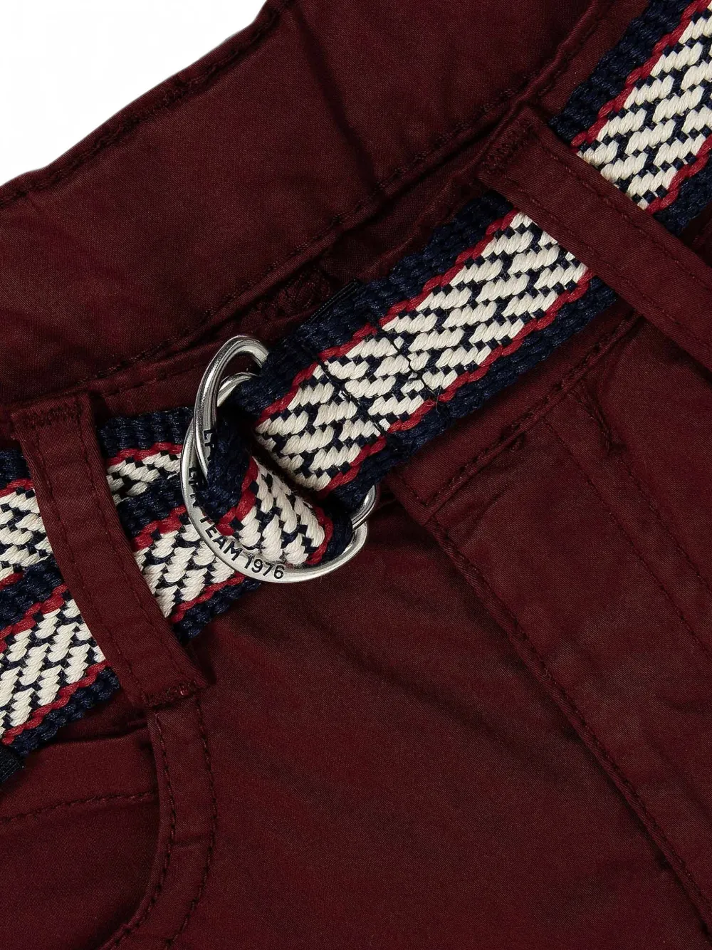Lapin House Broek met logo-patch en ceintuur Rood
