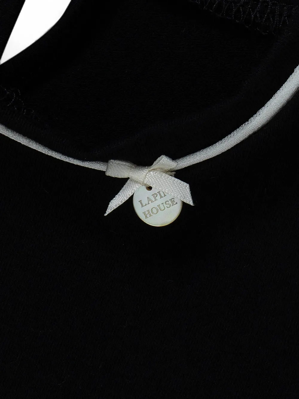 Lapin House Shirt met pofmouwen en strik-detail Zwart