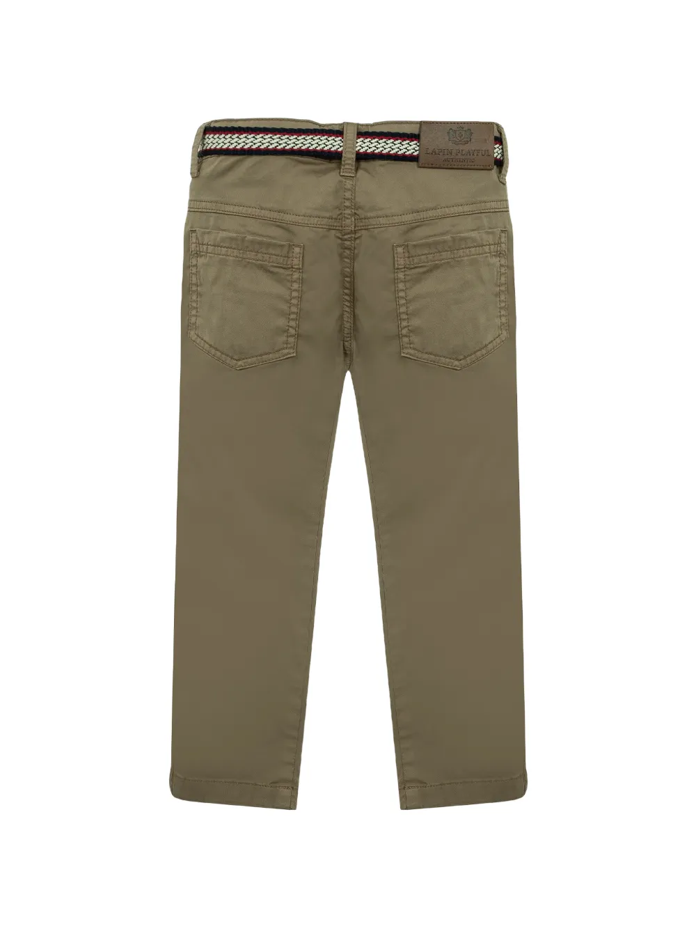 Lapin House Broek met logo-patch en ceintuur Groen