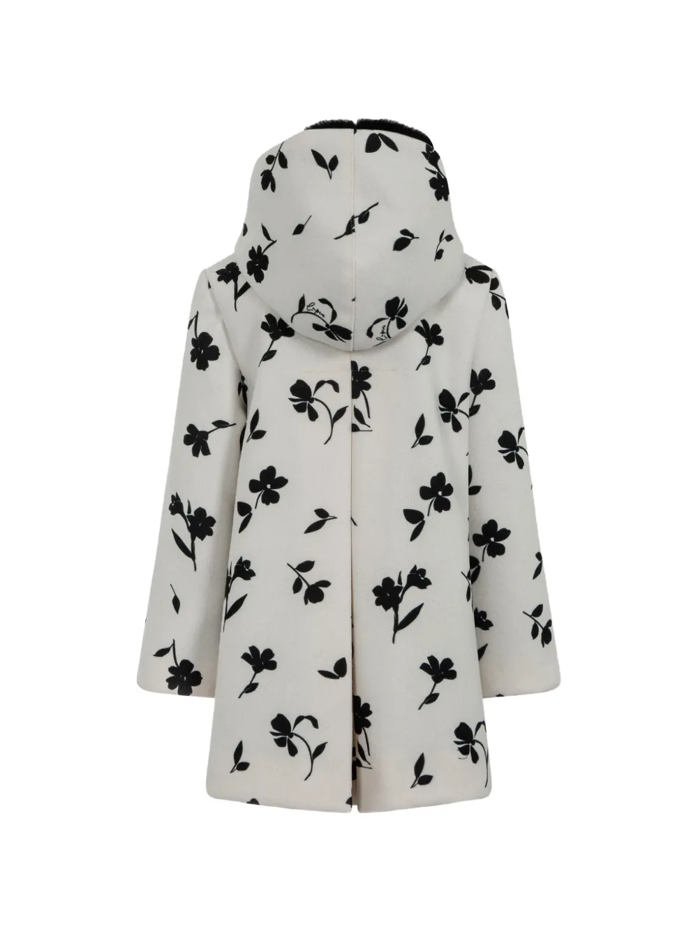Lapin House Jas met houtje-touwtje-sluiting en bloemen-print Wit