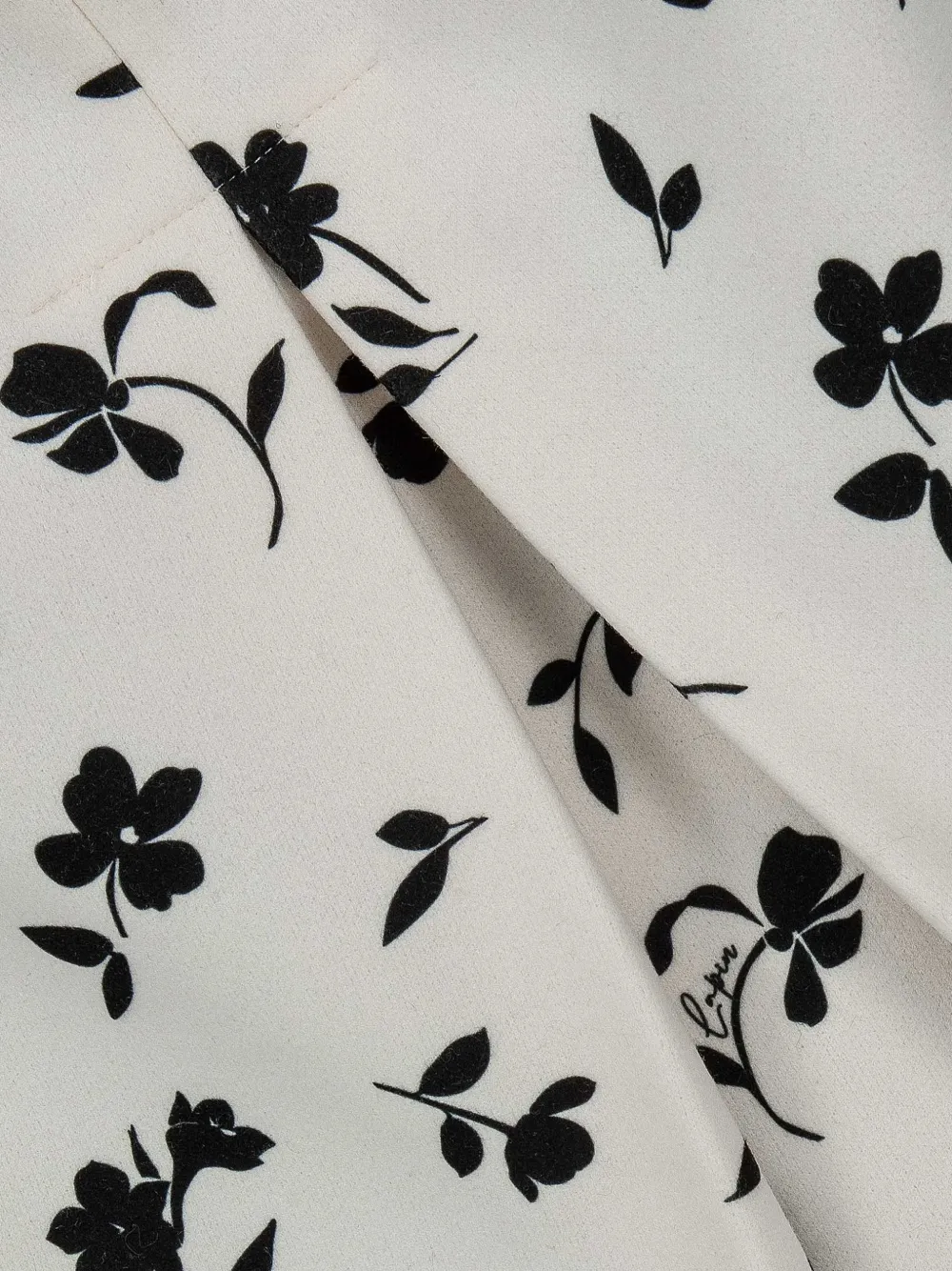 Lapin House Jas met houtje-touwtje-sluiting en bloemen-print Wit