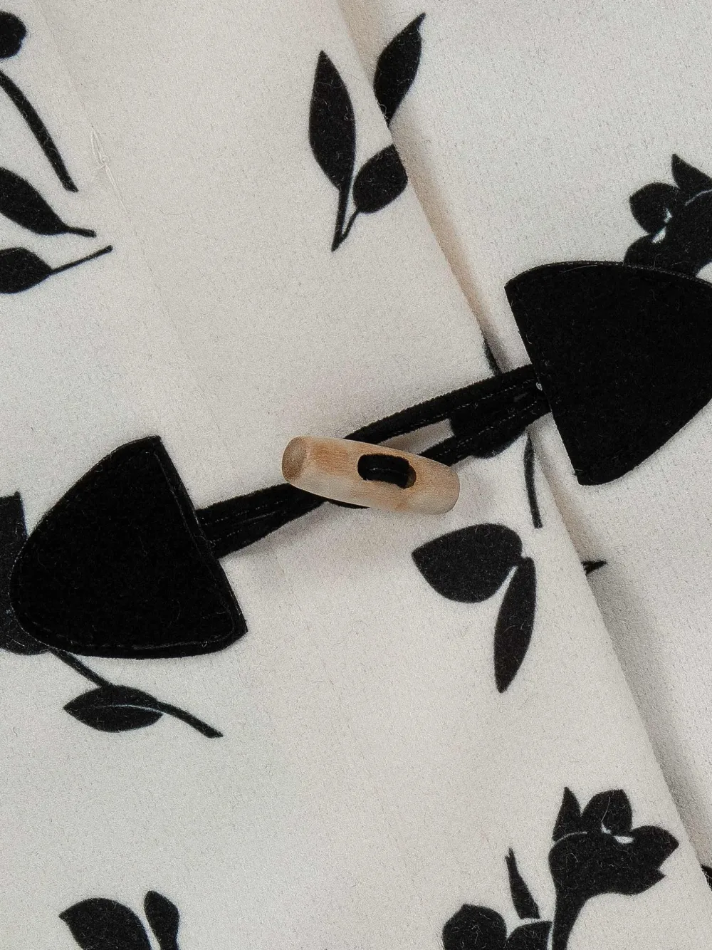 Lapin House Jas met houtje-touwtje-sluiting en bloemen-print Wit