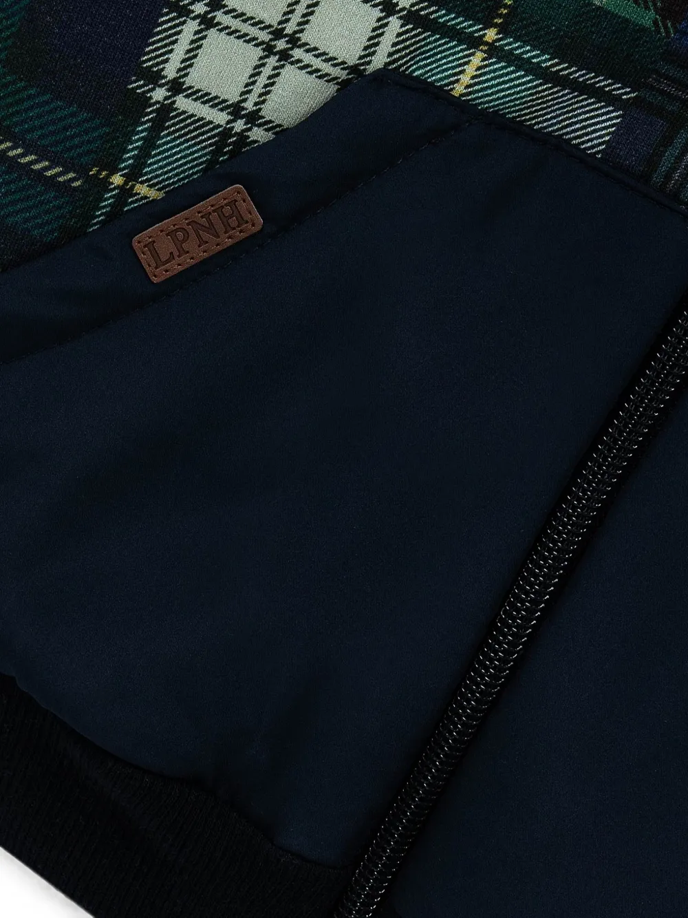 Lapin House Geruite hoodie met patchwork Blauw