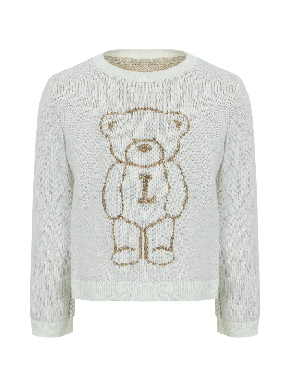 Lapin House Maglione con intarsio orsetto - Toni neutri