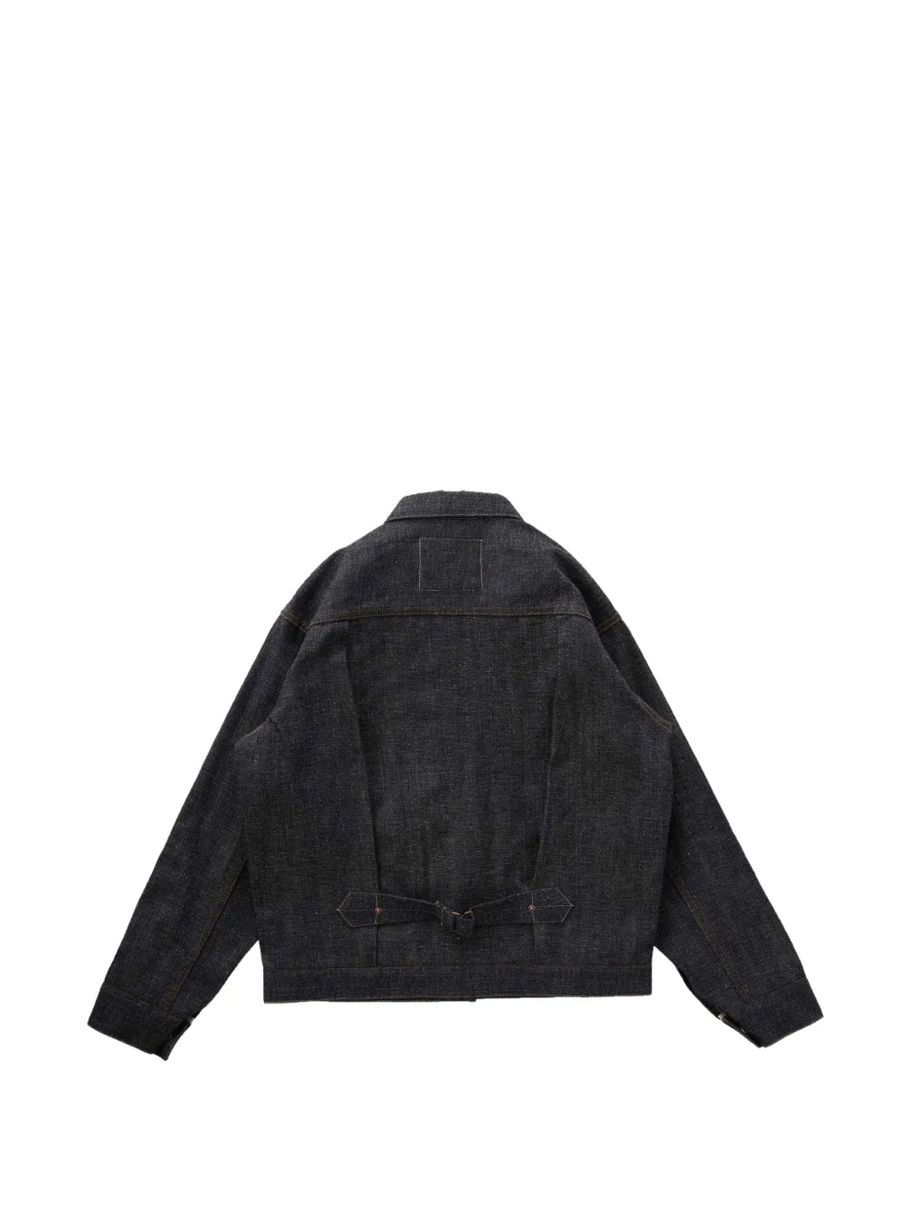 TAIGA TAKAHASHI Geplooid denim jack met gesmockte achterkant Blauw