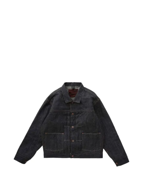 TAIGA TAKAHASHI pleated cinch-back denim jacket