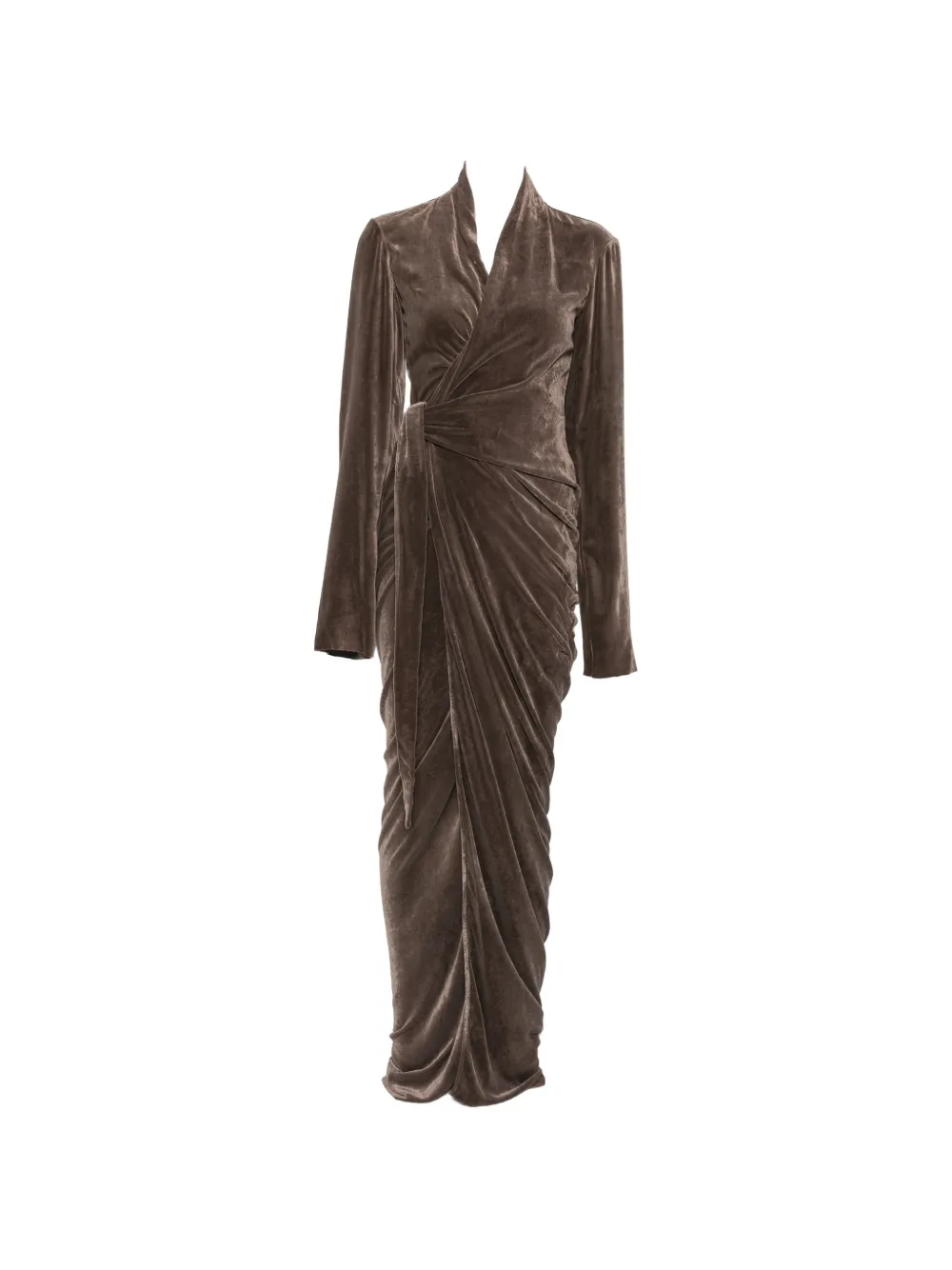 Rick Owens draped wrap maxi dress - Grey