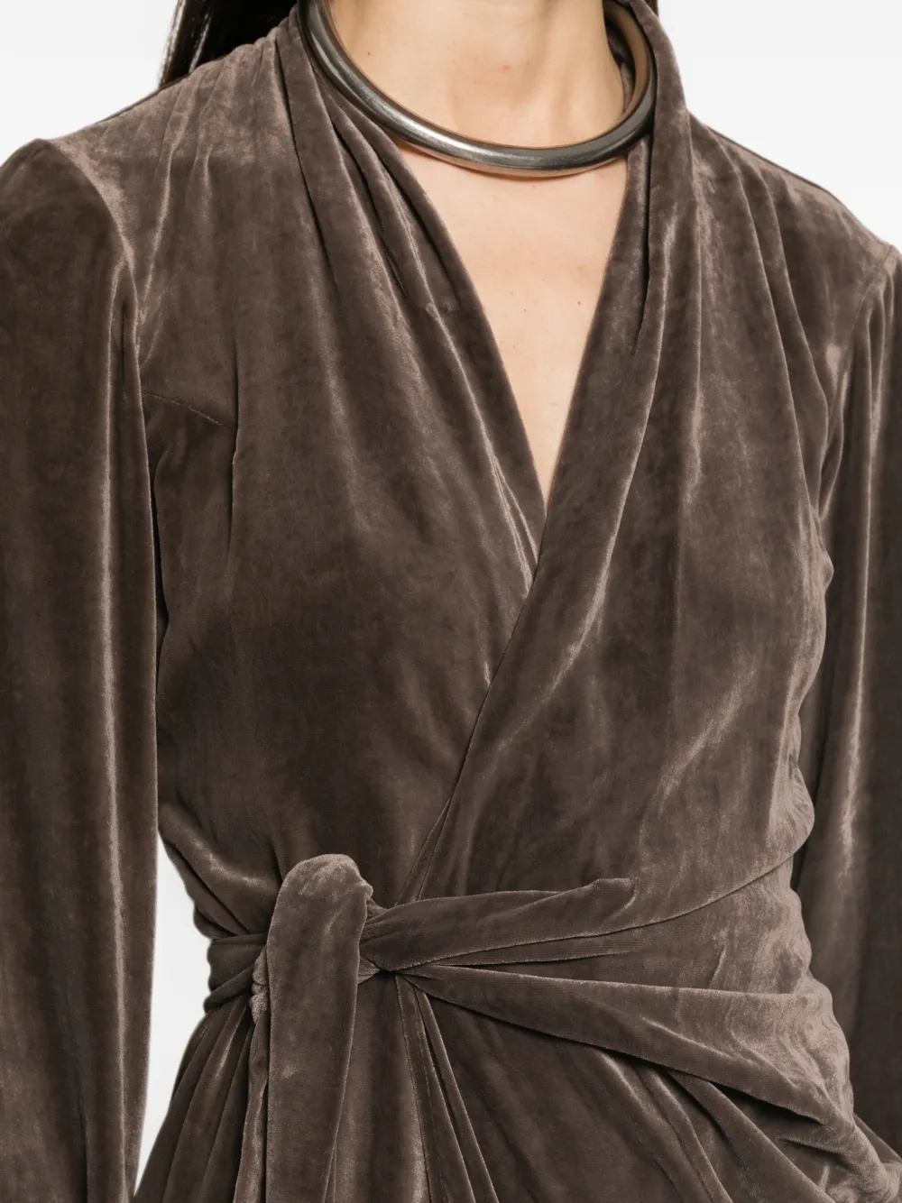 Rick Owens Gedrapeerde maxi-wikkeljurk Grijs