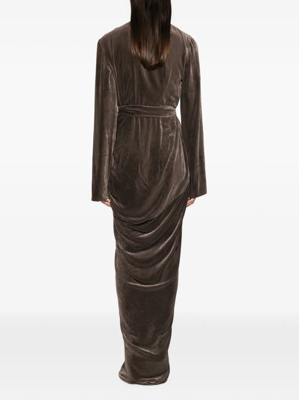 Rick Owens Gedrapeerde maxi-wikkeljurk Grijs