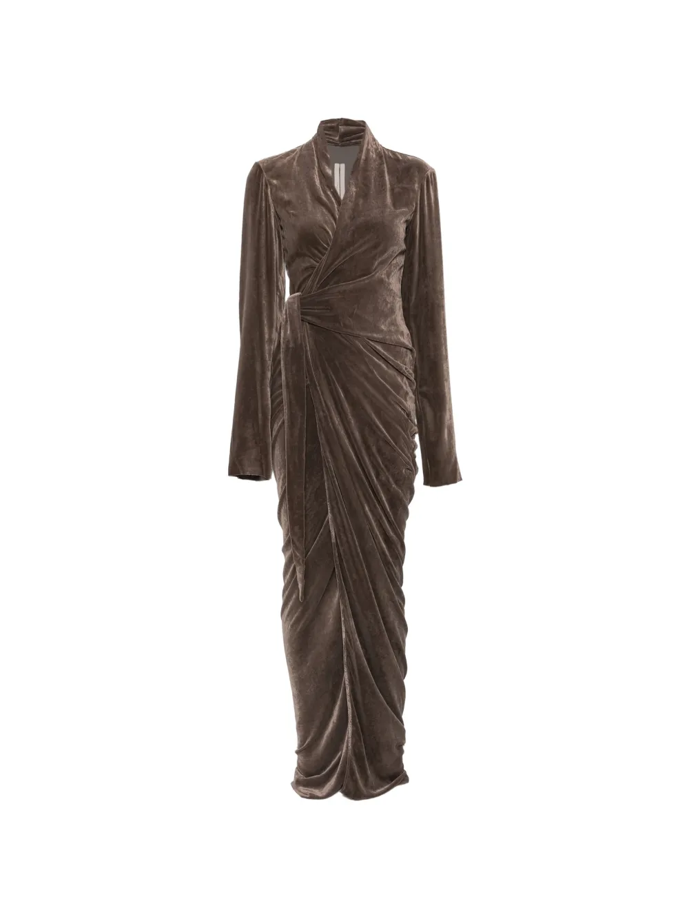 Rick Owens draped wrap maxi dress - Grigio
