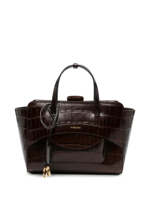 HIDESINS tote Flap mediana con efecto de piel de cocodrilo