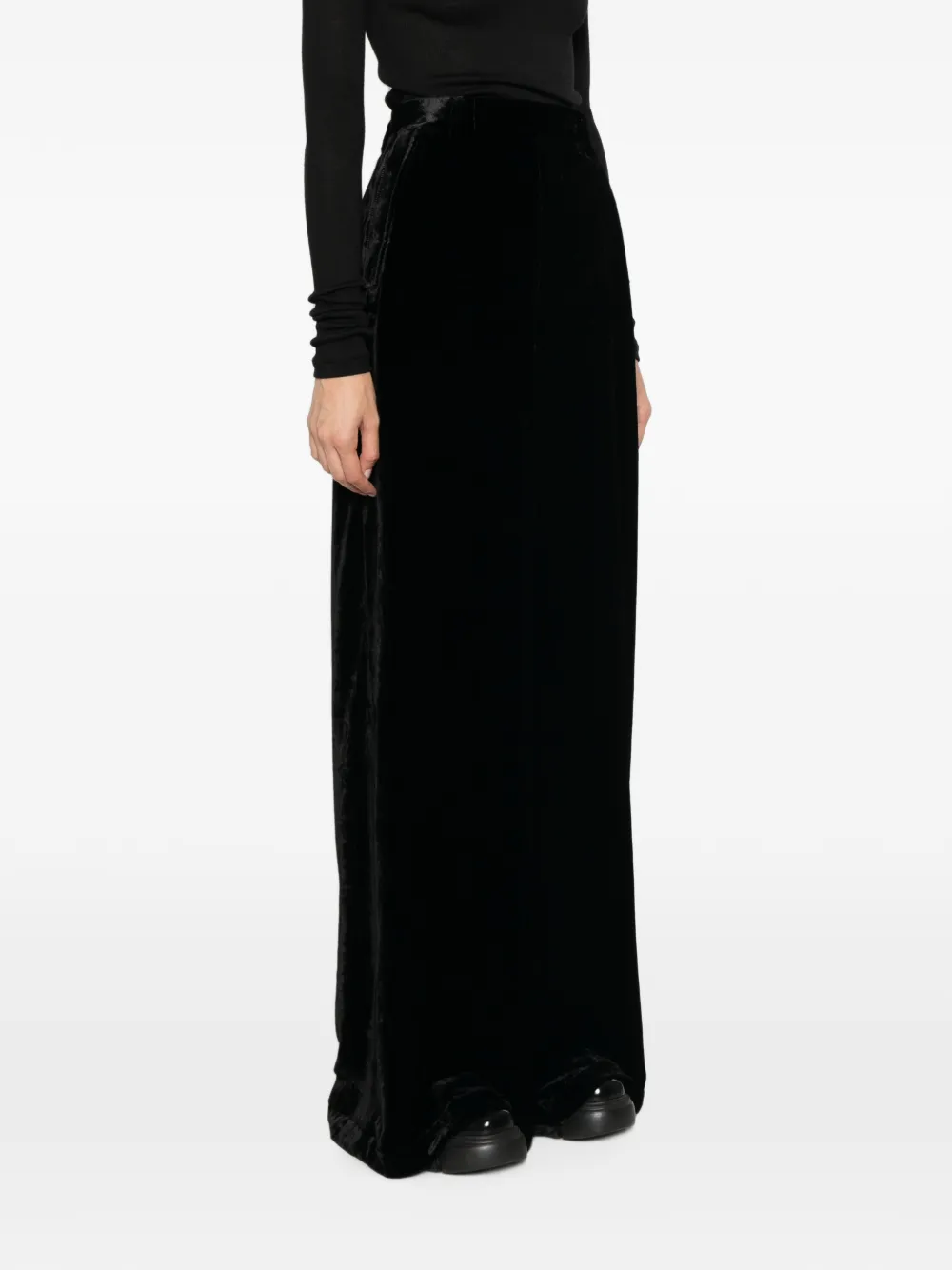 Rick Owens Fluwelen broek Zwart
