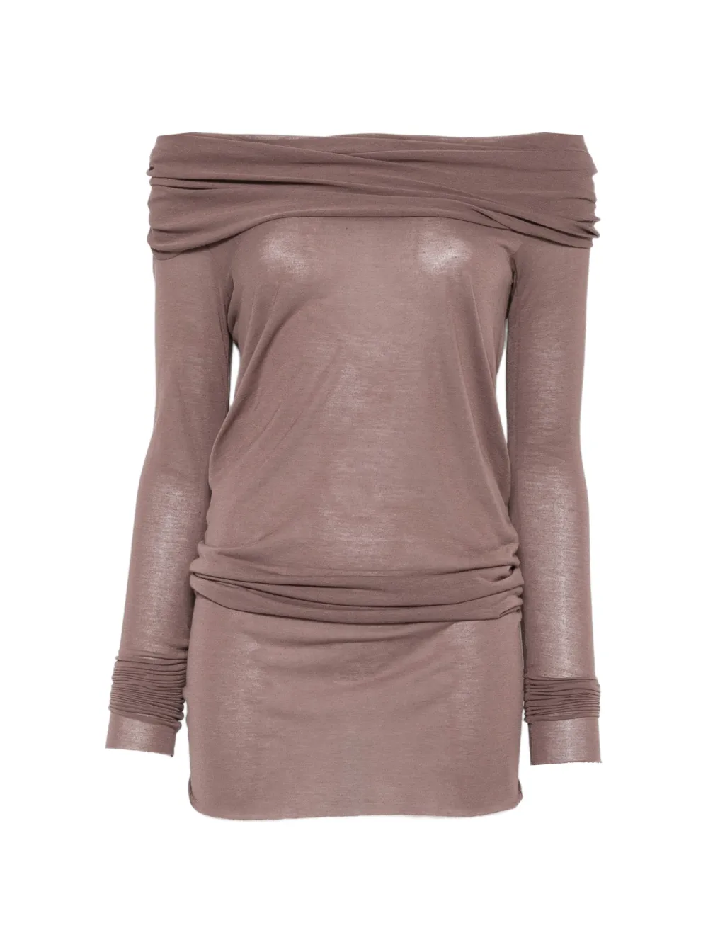 Rick Owens off-shoulder long-sleeve T-shirt - Braun
