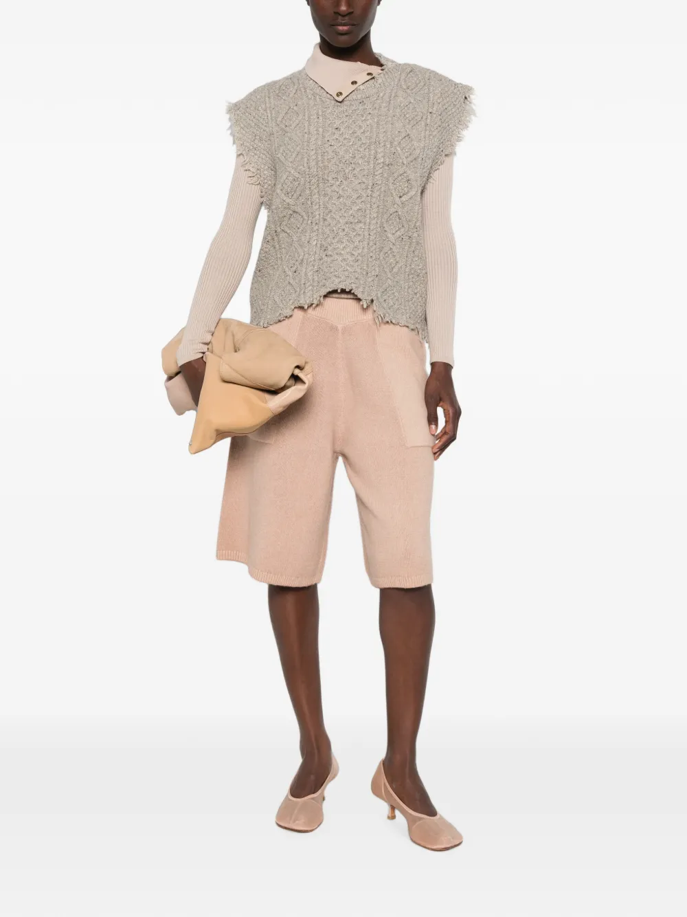 Diesel M-Pickla knitted knee-length shorts Roze