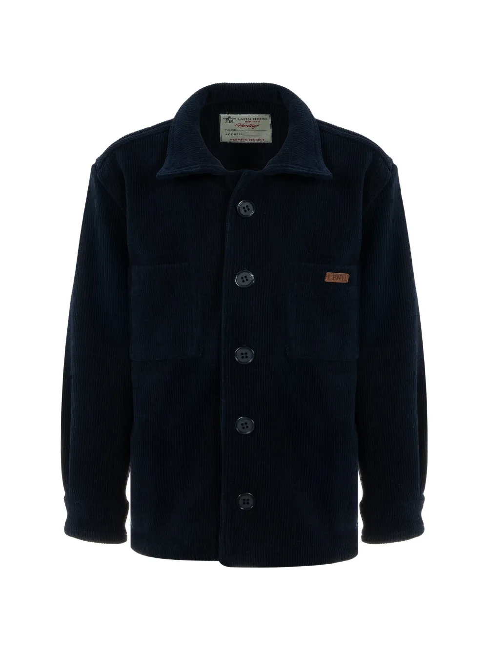 Lapin House Ribgebreid vest met opgestikte zak Blauw