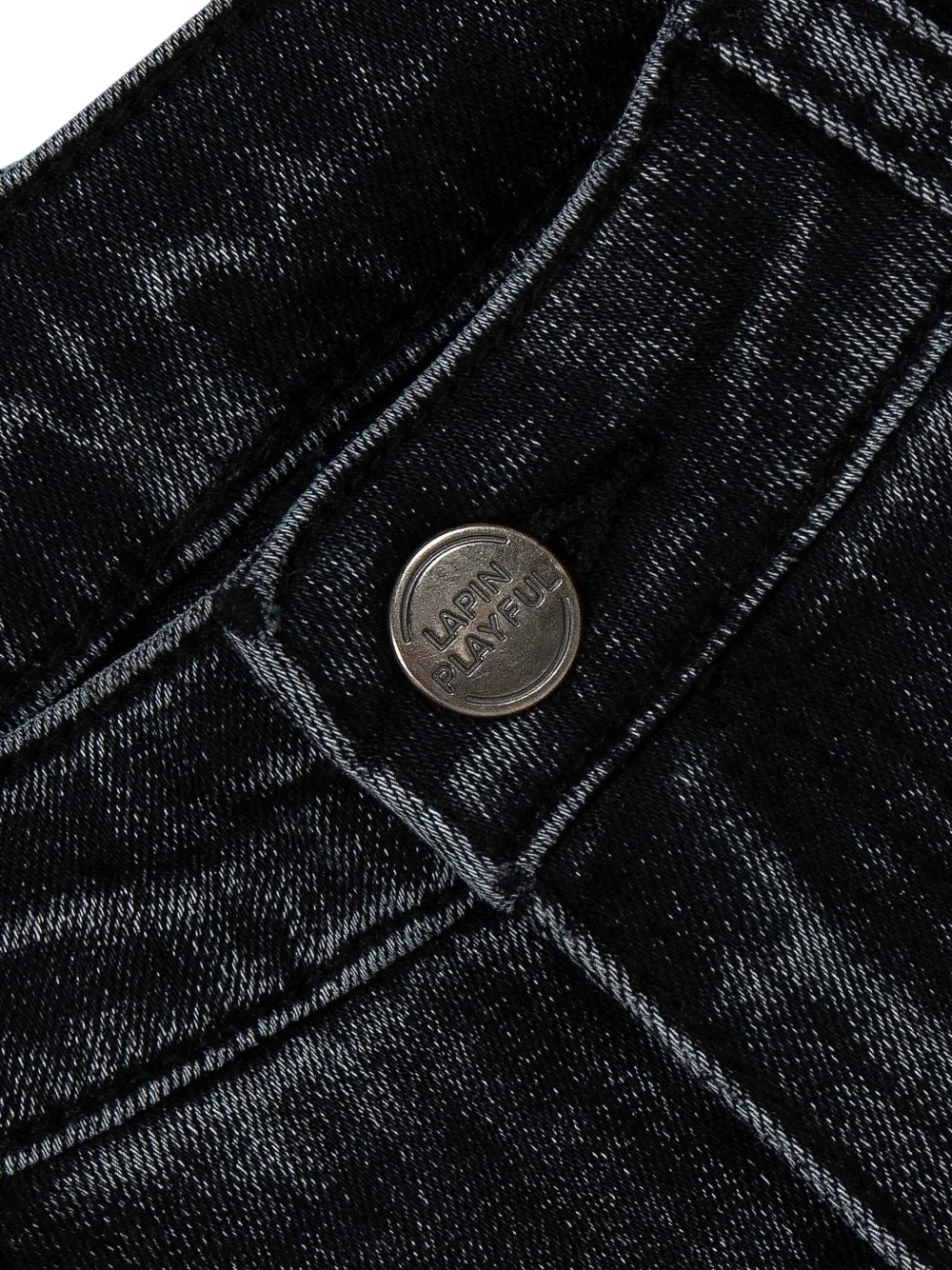 Lapin House Flared jeans met ster-patchwork Zwart