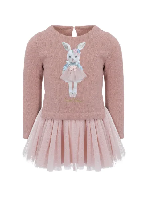 Lapin House rabbit-print tulle-skirt dress set