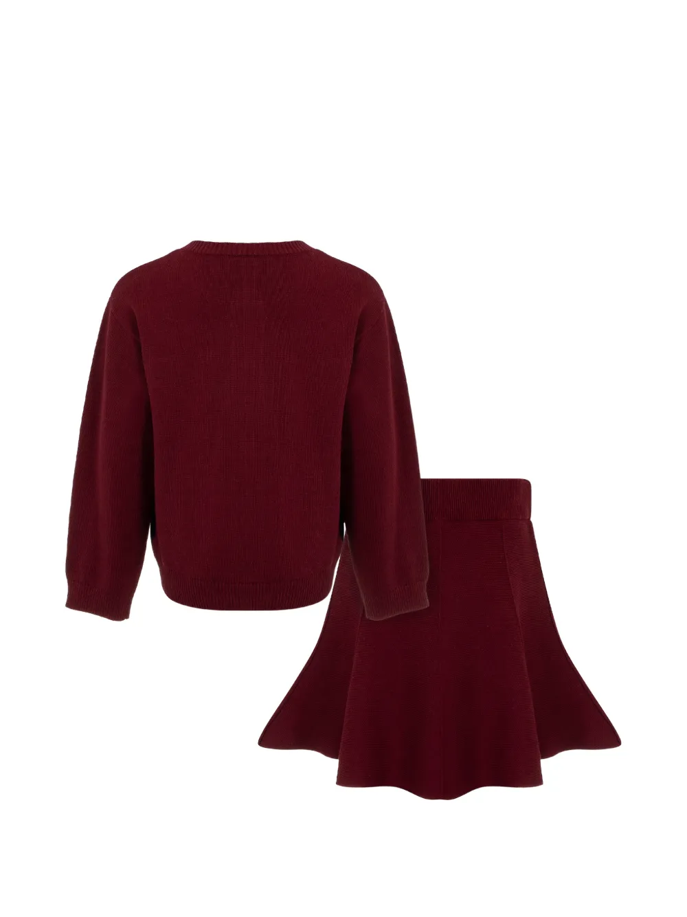 Lapin House Flared rokset met argyle-patroon Rood