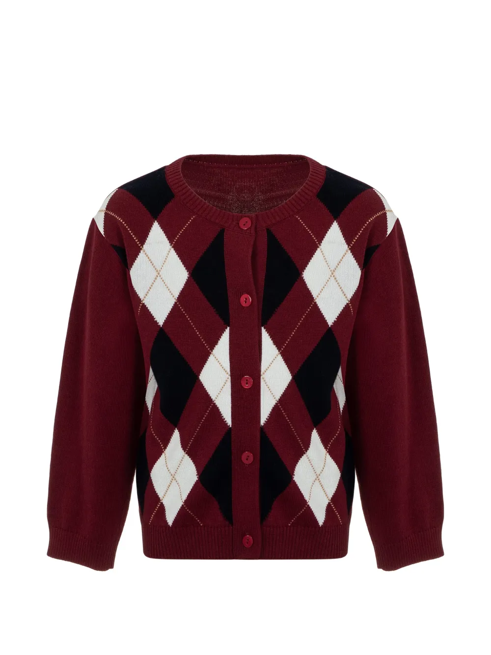 Lapin House Flared rokset met argyle-patroon Rood