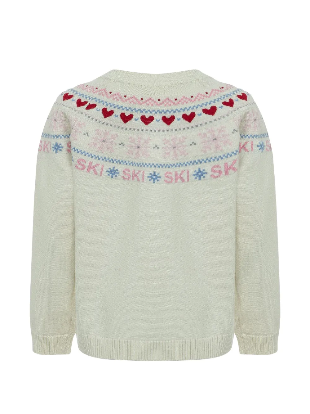 Lapin House Intarsia vest met knopen Wit