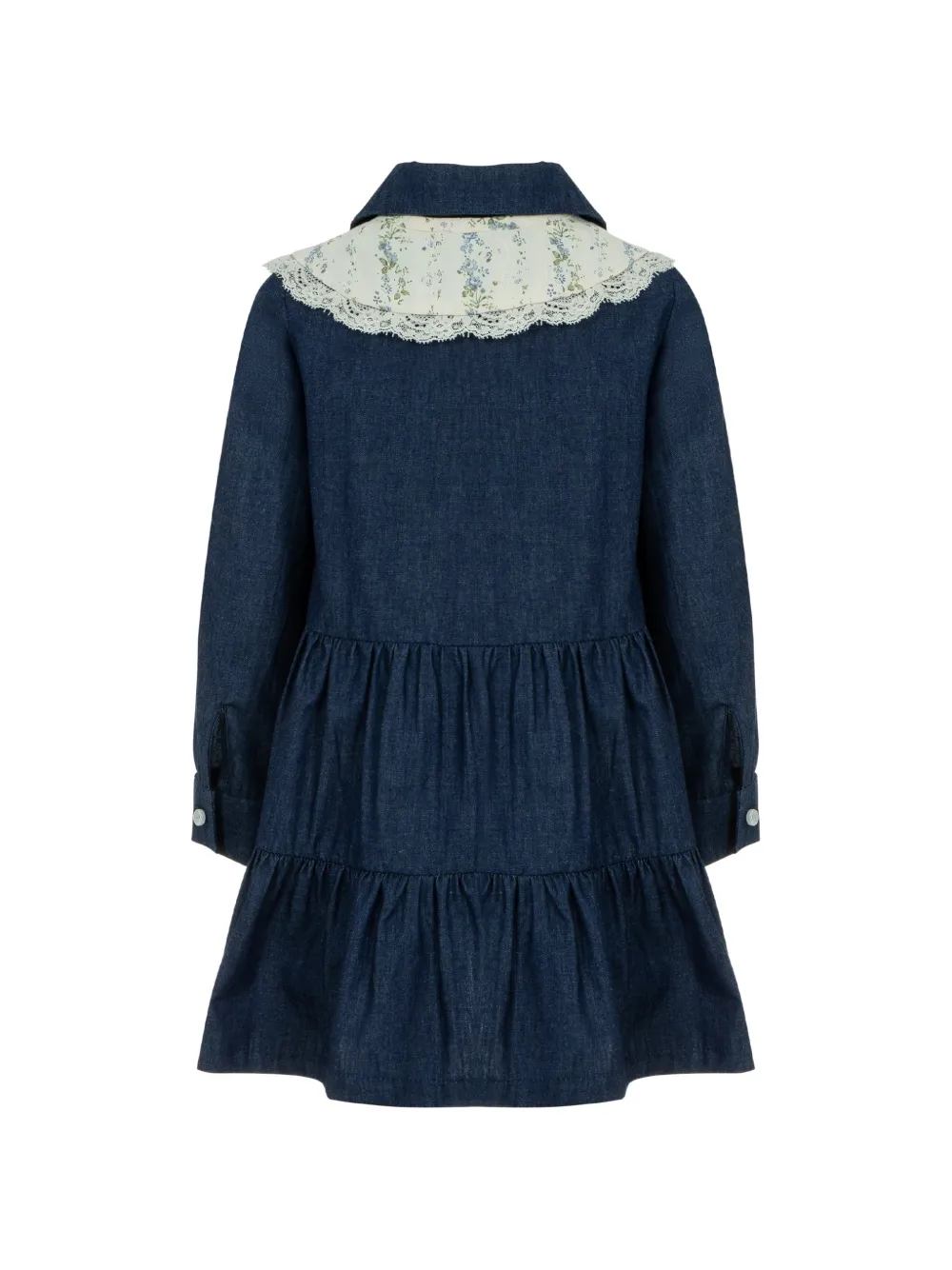 Lapin House Gelaagde jurk met kanten kraag Blauw