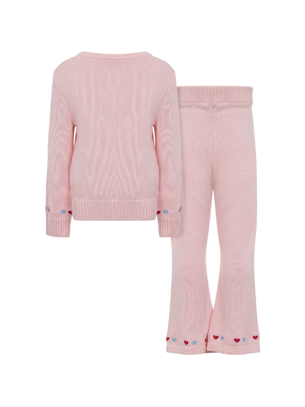 Lapin House Gebreide broekset met beer-intarsia Roze