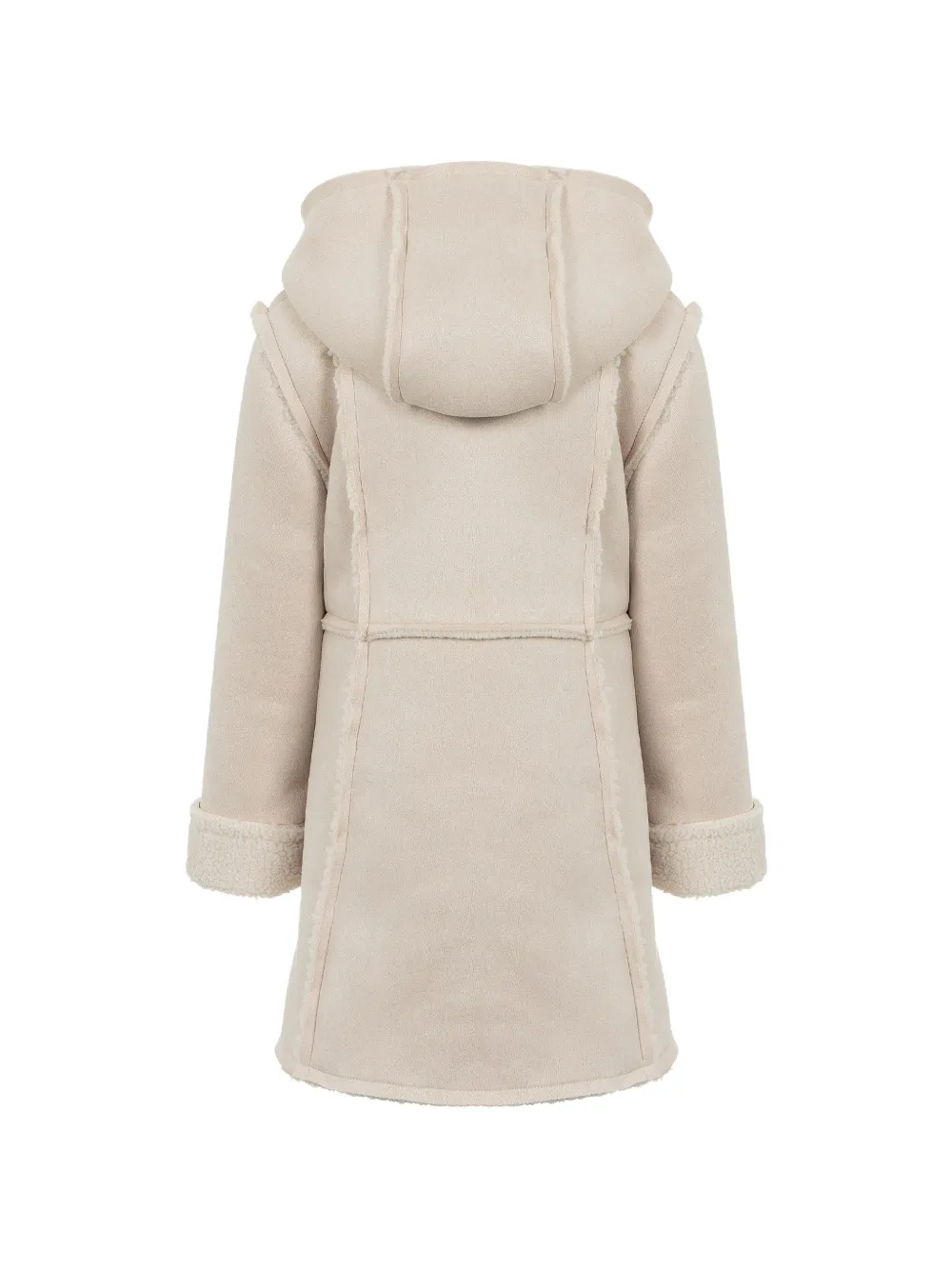 Lapin House Jas met capuchon en afwerking van imitatielamswol Beige