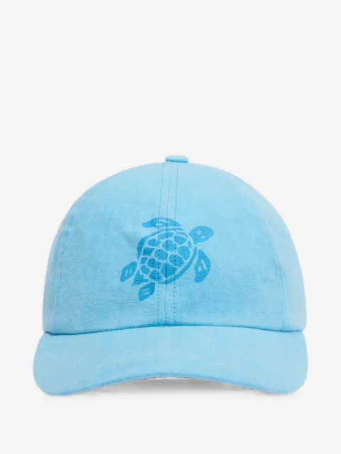 Vilebrequin gorra de lino con tortuga estampada